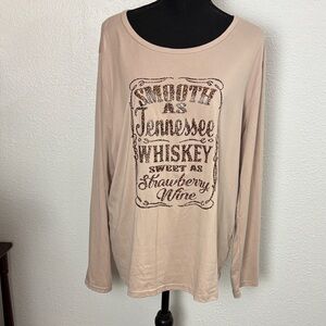 133 Beige Long Sleeve Graphic Tee. SzXXL